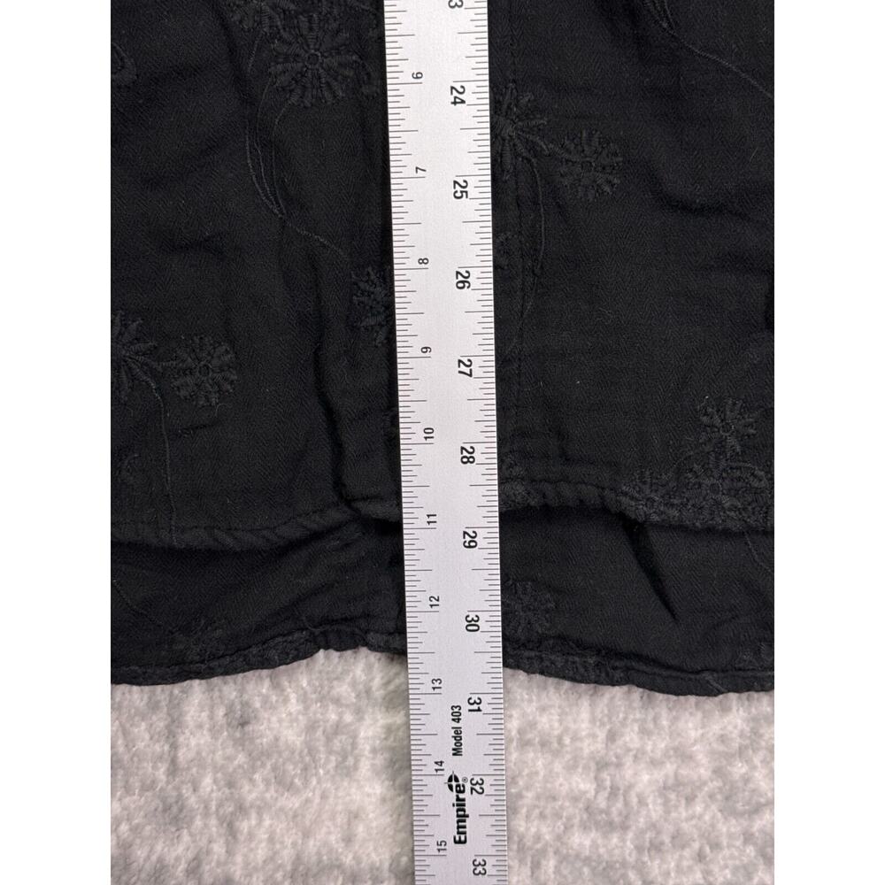 CP Shades Tunic Shirt Small Womens Black Button Up Long Sleeve Embroidered - Picture 6 of 8